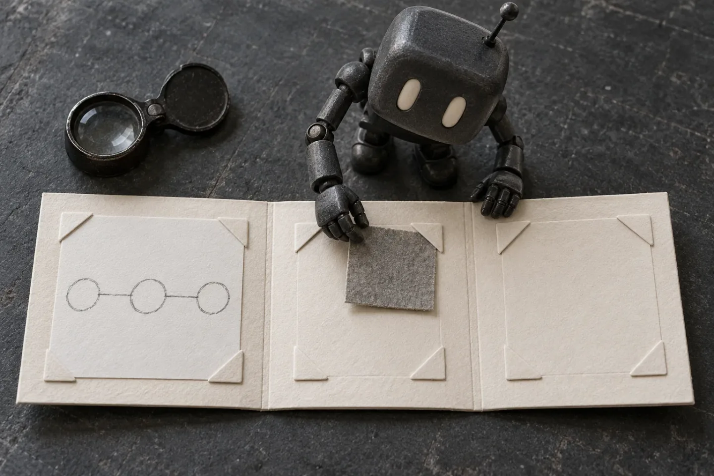 An agent separates the observed evidence from the part still unknown.